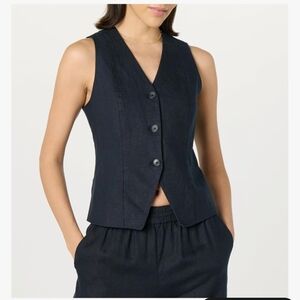 NWT The Drop Linen Vest S Small